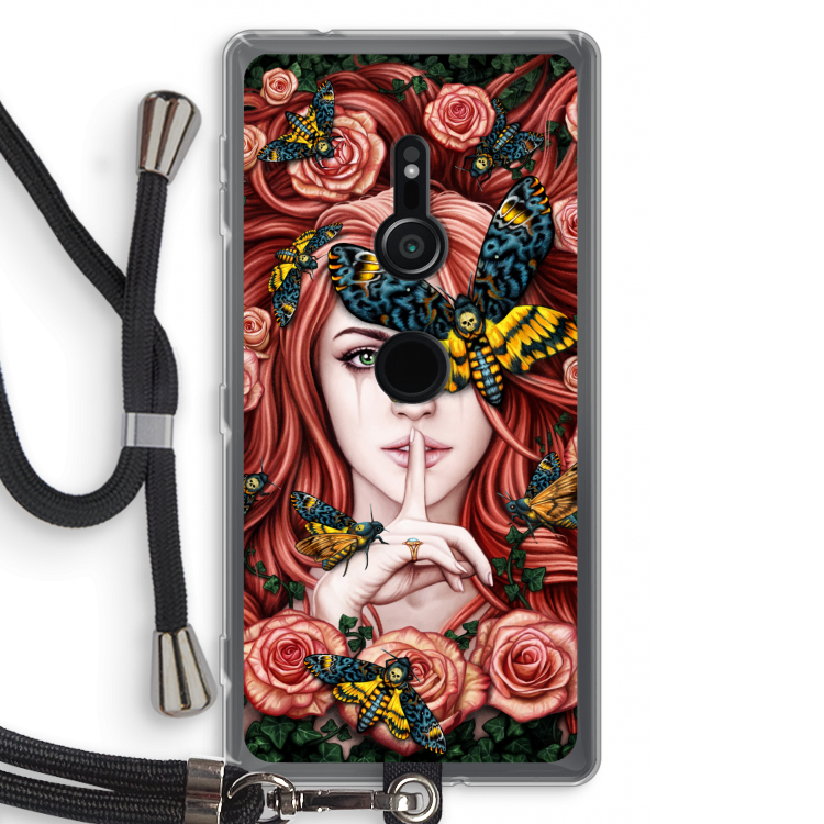 Lady Moth: Sony Xperia XZ2 Transparant Hoesje met koord