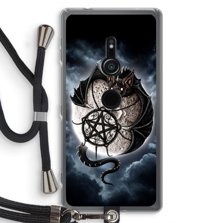 Volle maan: Sony Xperia XZ2 Transparant Hoesje met koord