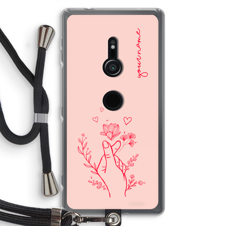 Giving Flowers: Sony Xperia XZ2 Transparant Hoesje met koord
