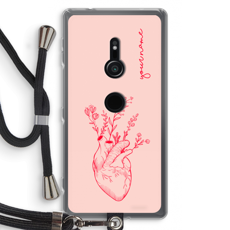 Blooming Heart: Sony Xperia XZ2 Transparant Hoesje met koord