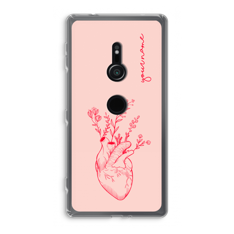 Blooming Heart: Sony Xperia XZ2 Transparant Hoesje