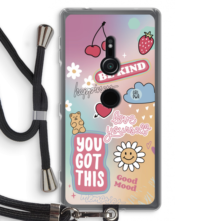 Positivity: Sony Xperia XZ2 Transparant Hoesje met koord