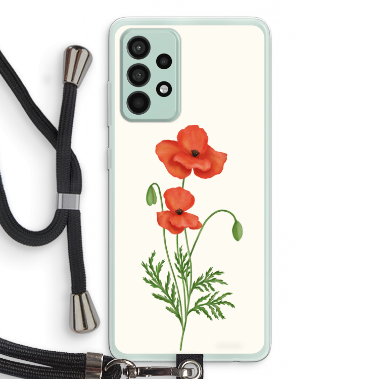 Red poppy: Samsung Galaxy A52s 5G Transparant Hoesje met koord