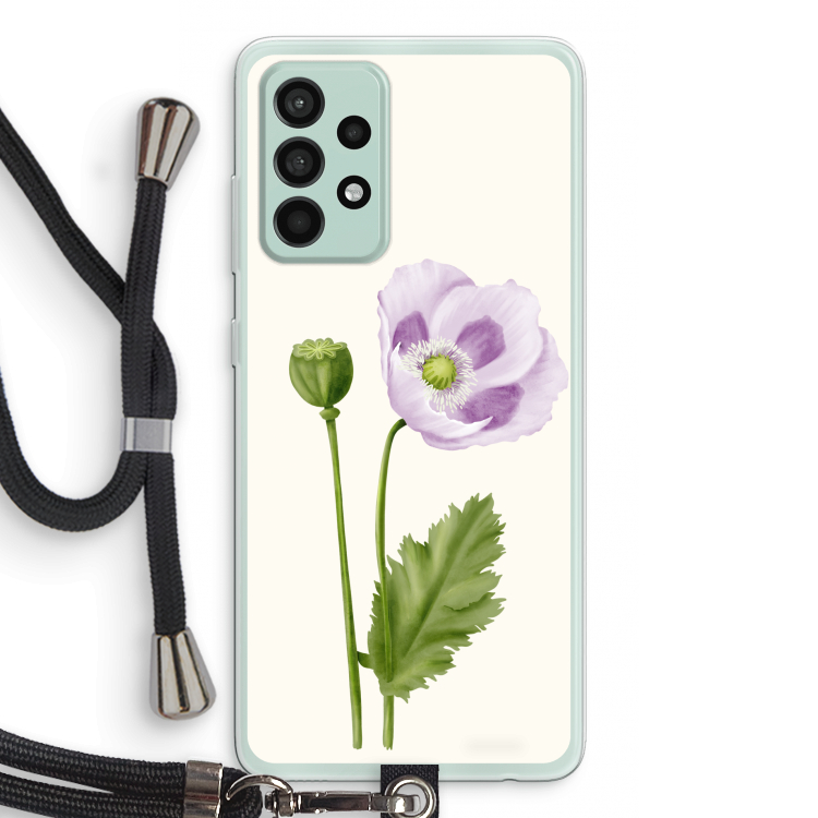 Purple poppy: Samsung Galaxy A52s 5G Transparant Hoesje met koord