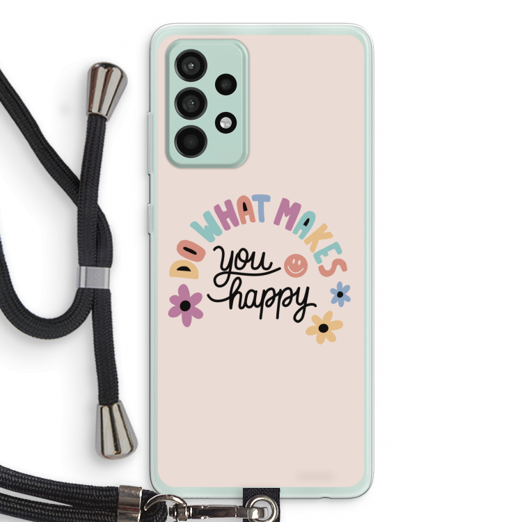 Happy days: Samsung Galaxy A52s 5G Transparant Hoesje met koord