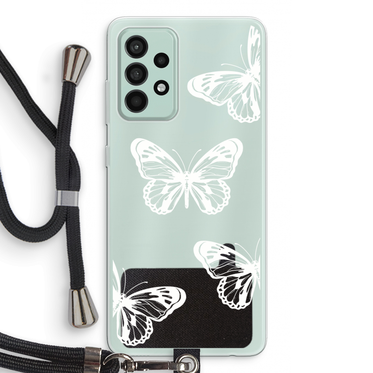 White butterfly: Samsung Galaxy A52s 5G Transparant Hoesje met koord
