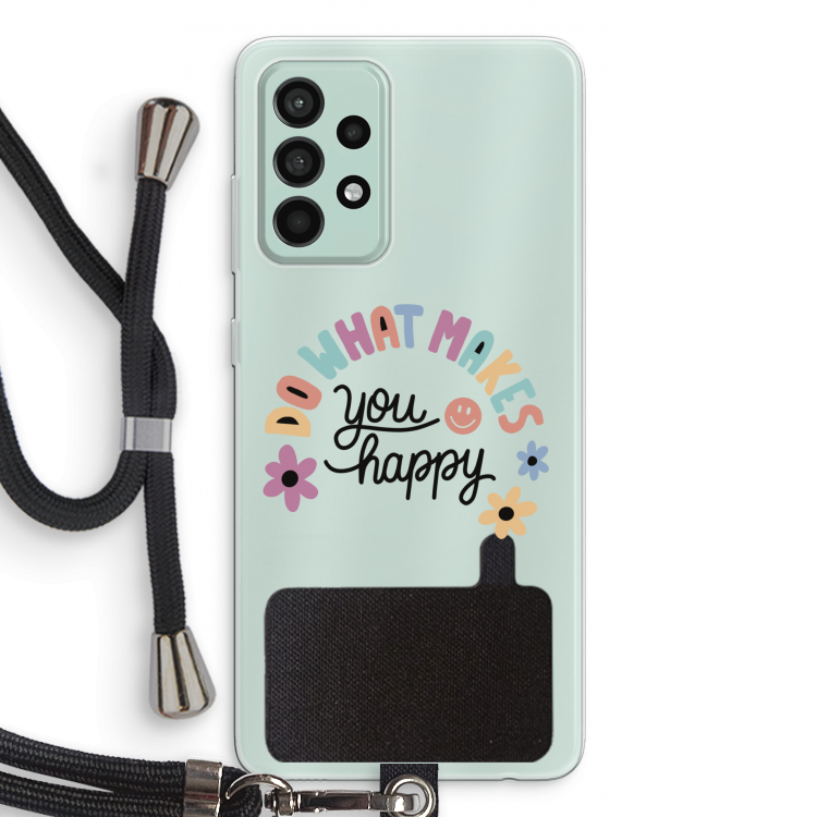 Happy days: Samsung Galaxy A52s 5G Transparant Hoesje met koord