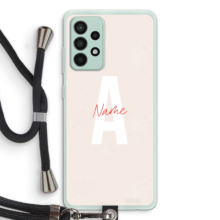 Strawberry Milkshake: Samsung Galaxy A52s 5G Transparant Hoesje met koord