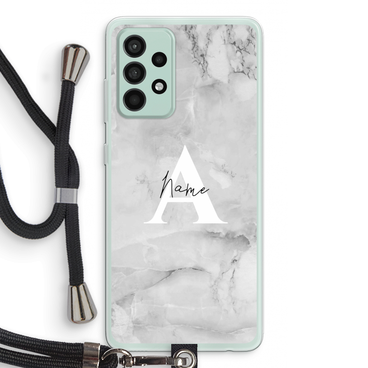 Ivory Marble: Samsung Galaxy A52s 5G Transparant Hoesje met koord