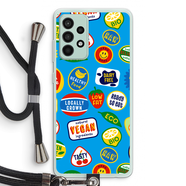 Fruitsticker: Samsung Galaxy A52s 5G Transparant Hoesje met koord