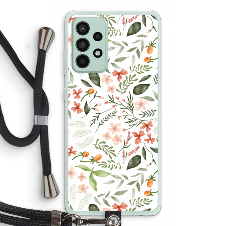Sweet little flowers: Samsung Galaxy A52s 5G Transparant Hoesje met koord
