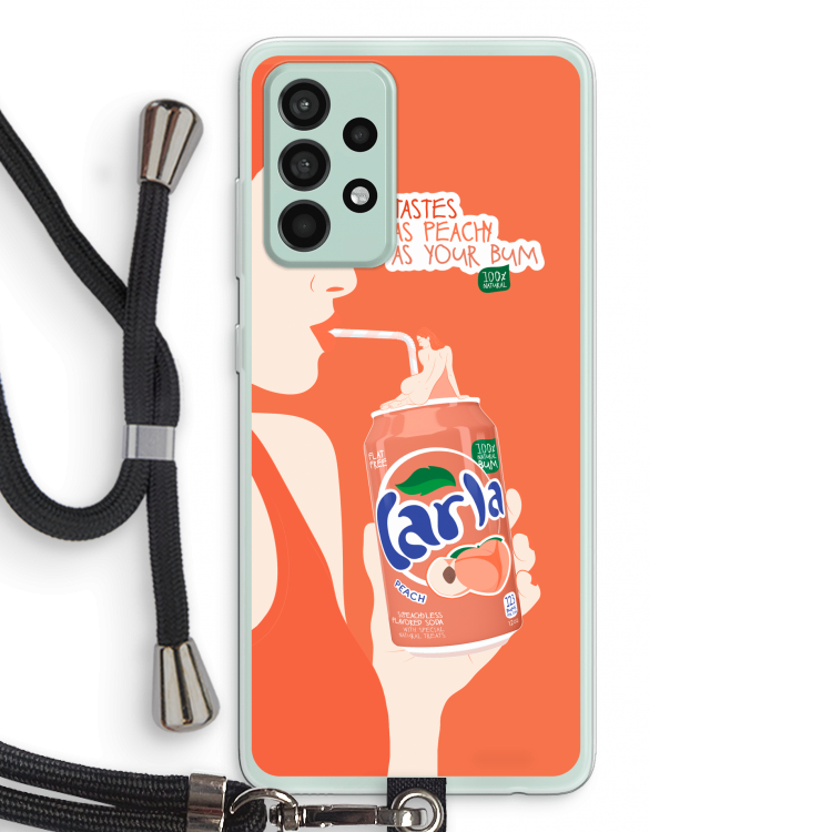 Peach please!: Samsung Galaxy A52s 5G Transparant Hoesje met koord