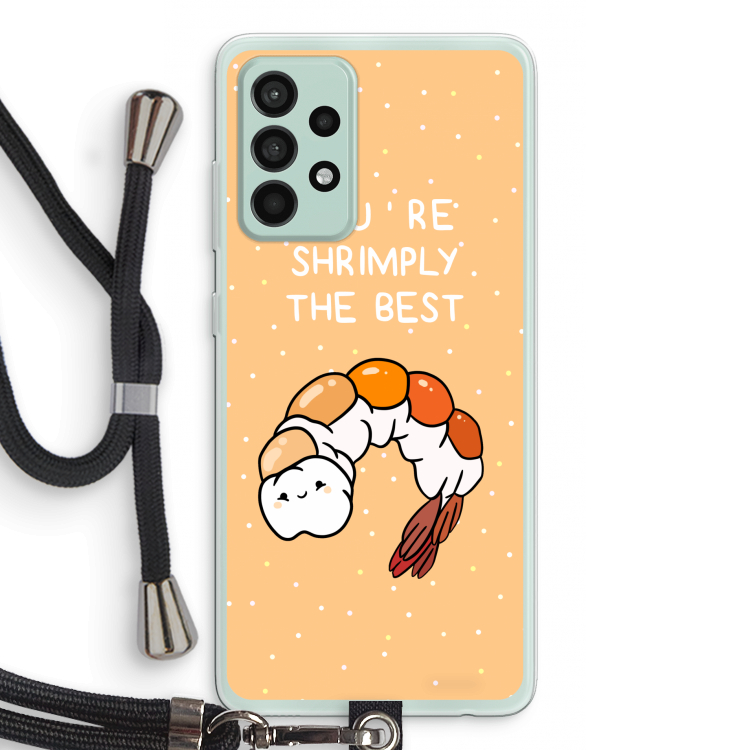 You're Shrimply The Best: Samsung Galaxy A52s 5G Transparant Hoesje met koord