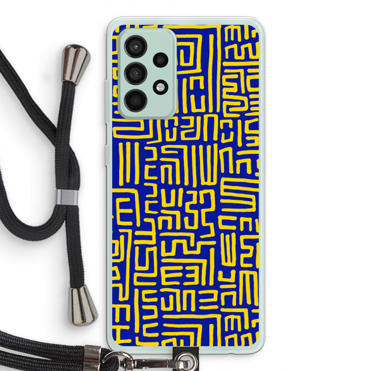 Majorelle Blue Print: Samsung Galaxy A52s 5G Transparant Hoesje met koord