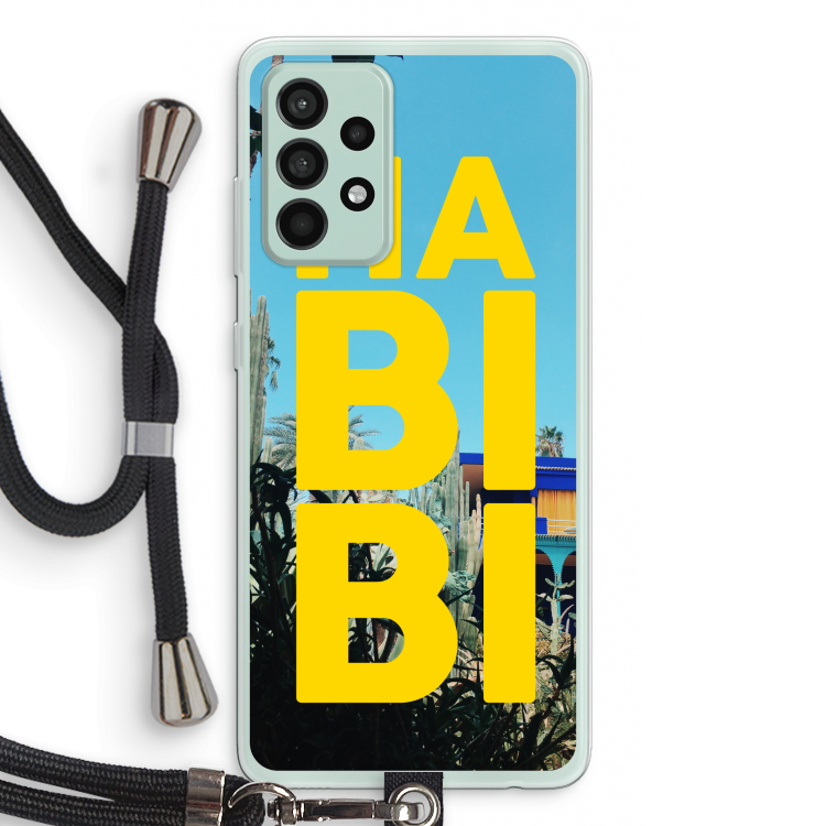 Habibi Majorelle : Samsung Galaxy A52s 5G Transparant Hoesje met koord