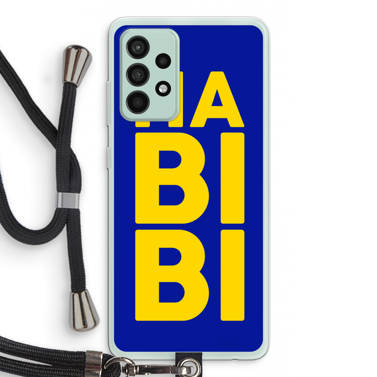 Habibi Blue: Samsung Galaxy A52s 5G Transparant Hoesje met koord