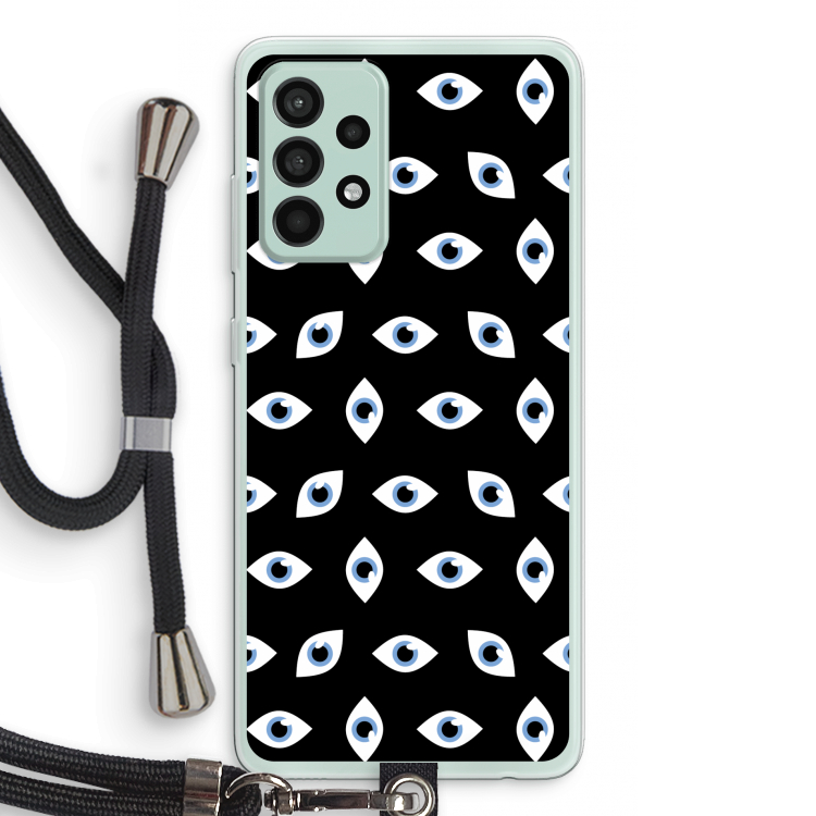 Eyes pattern: Samsung Galaxy A52s 5G Transparant Hoesje met koord