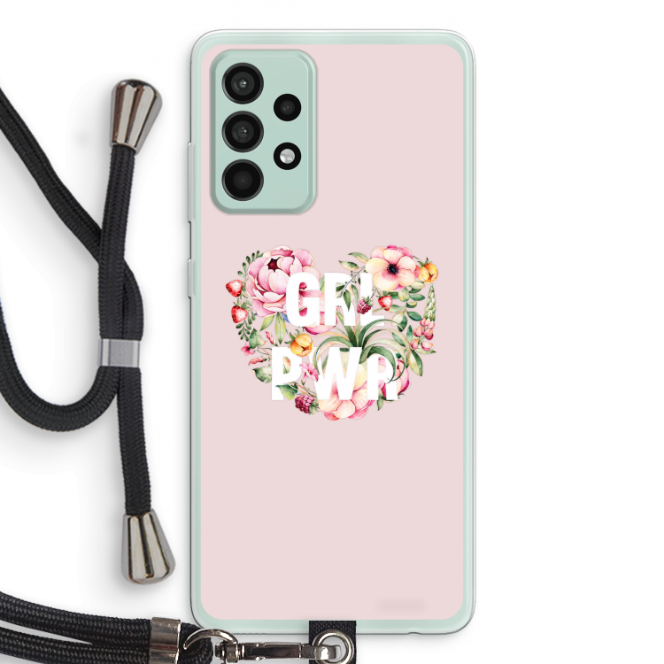 GRL PWR Flower: Samsung Galaxy A52s 5G Transparant Hoesje met koord
