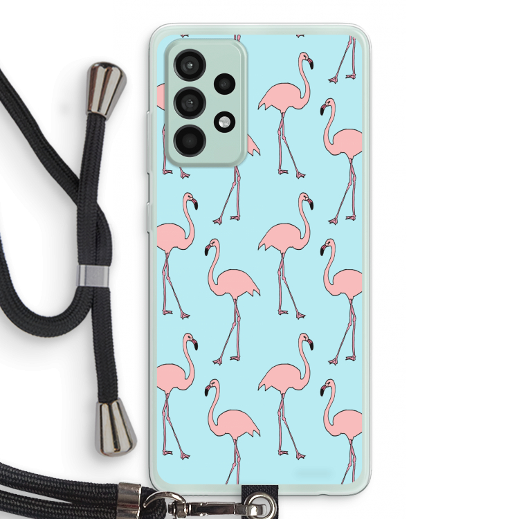 Anything Flamingoes: Samsung Galaxy A52s 5G Transparant Hoesje met koord