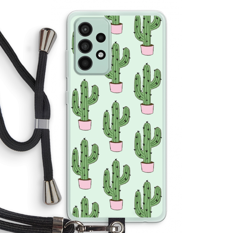 Cactus Lover: Samsung Galaxy A52s 5G Transparant Hoesje met koord