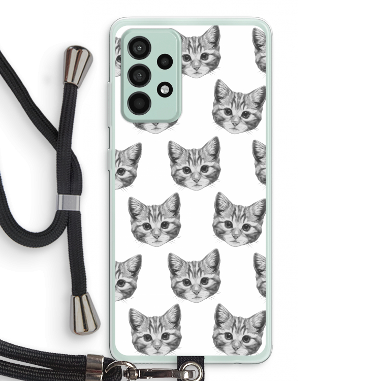 Kitten: Samsung Galaxy A52s 5G Transparant Hoesje met koord