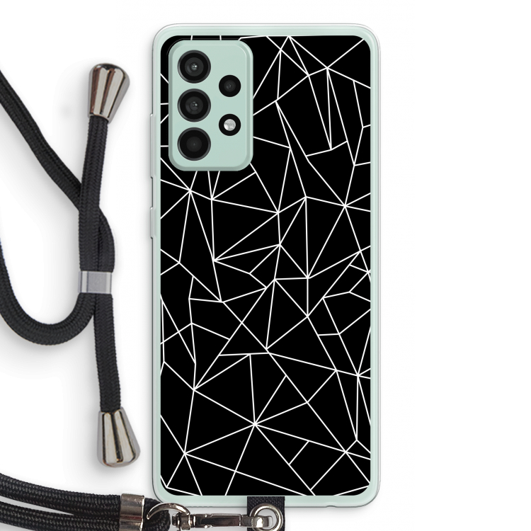 Geometrische lijnen wit: Samsung Galaxy A52s 5G Transparant Hoesje met koord