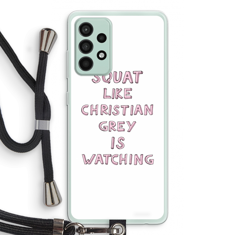 Christian Grey: Samsung Galaxy A52s 5G Transparant Hoesje met koord