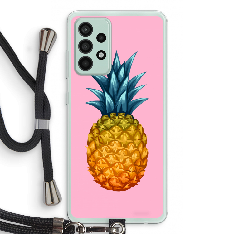 Grote ananas: Samsung Galaxy A52s 5G Transparant Hoesje met koord