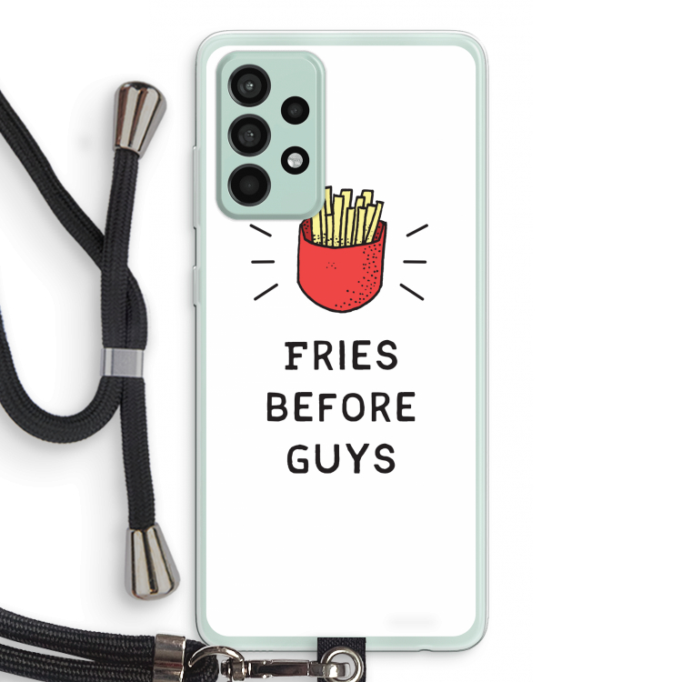 Fries before guys: Samsung Galaxy A52s 5G Transparant Hoesje met koord