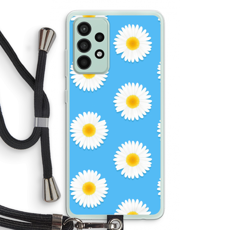 Margrietjes: Samsung Galaxy A52s 5G Transparant Hoesje met koord