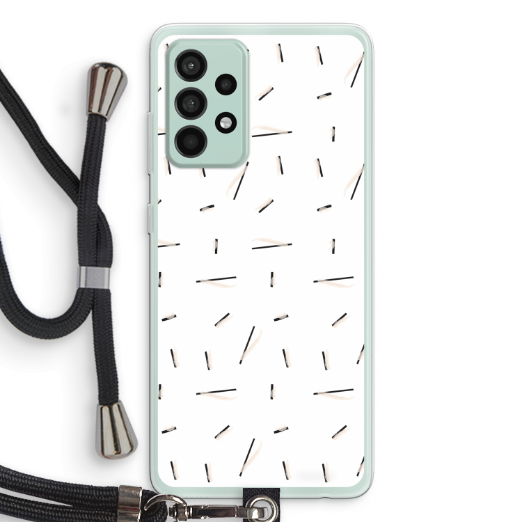 Hipster stripes: Samsung Galaxy A52s 5G Transparant Hoesje met koord