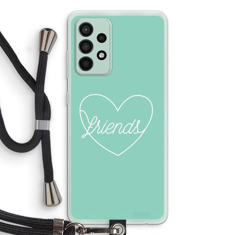 Friends heart pastel: Samsung Galaxy A52s 5G Transparant Hoesje met koord