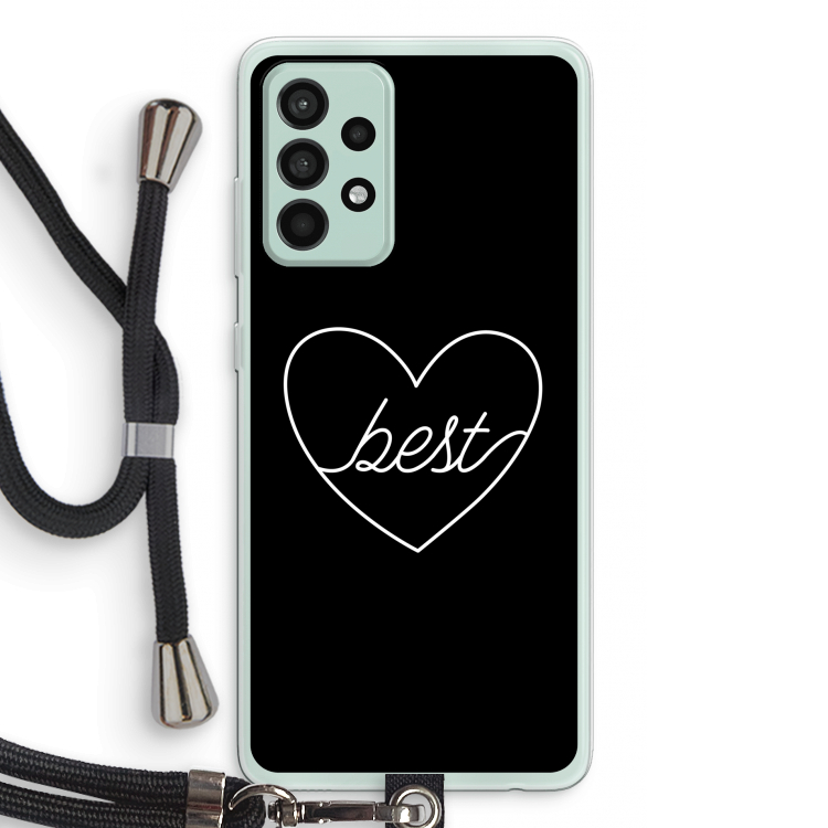Best heart black: Samsung Galaxy A52s 5G Transparant Hoesje met koord