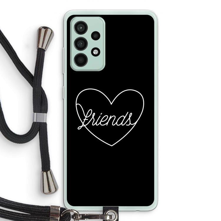Friends heart black: Samsung Galaxy A52s 5G Transparant Hoesje met koord