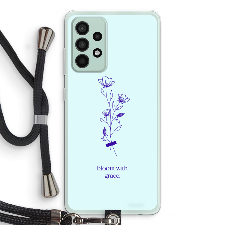 Bloom with grace: Samsung Galaxy A52s 5G Transparant Hoesje met koord