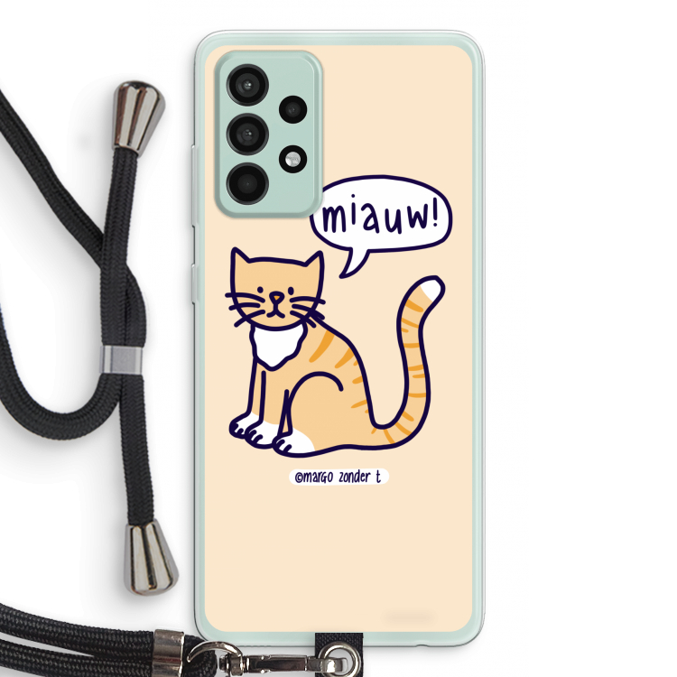 Miauw: Samsung Galaxy A52s 5G Transparant Hoesje met koord