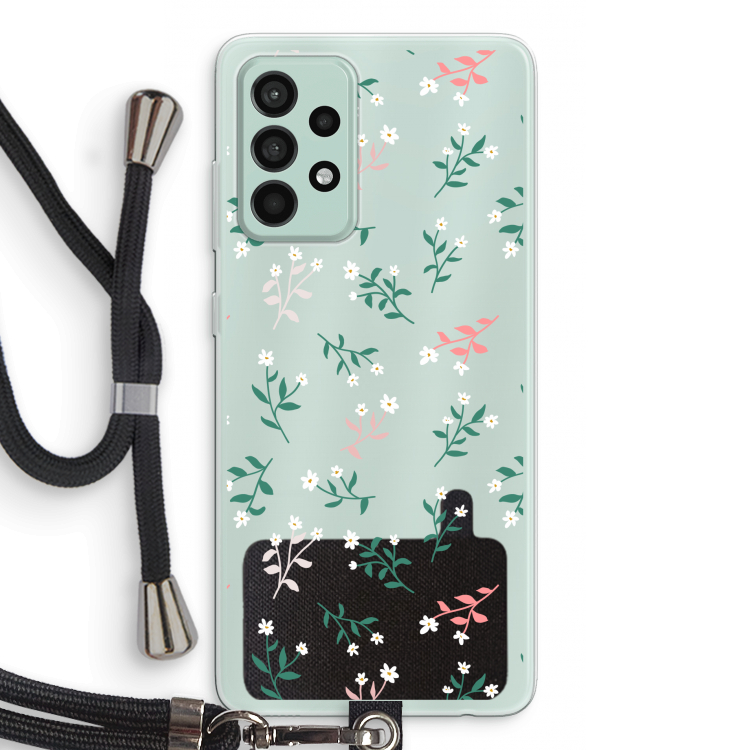 Small white flowers: Samsung Galaxy A52s 5G Transparant Hoesje met koord