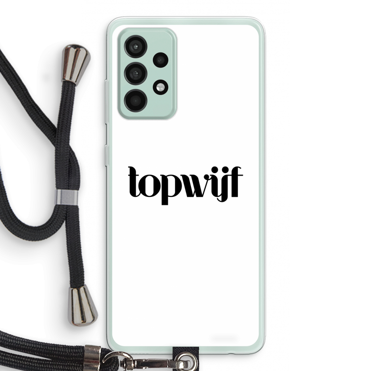 Topwijf Wit: Samsung Galaxy A52s 5G Transparant Hoesje met koord