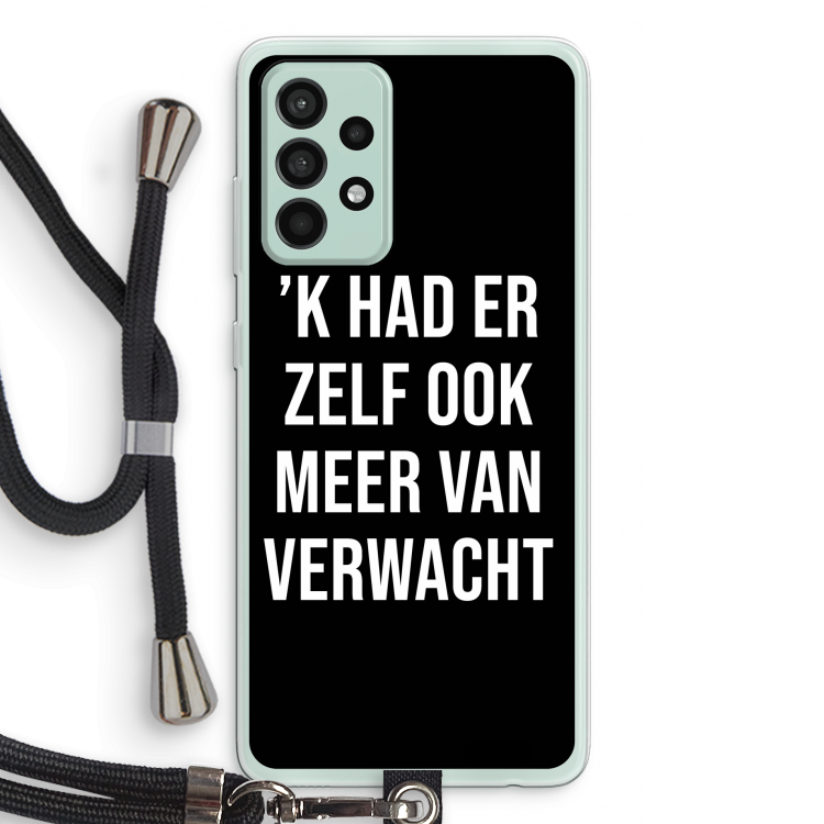Meer verwacht - Zwart: Samsung Galaxy A52s 5G Transparant Hoesje met koord