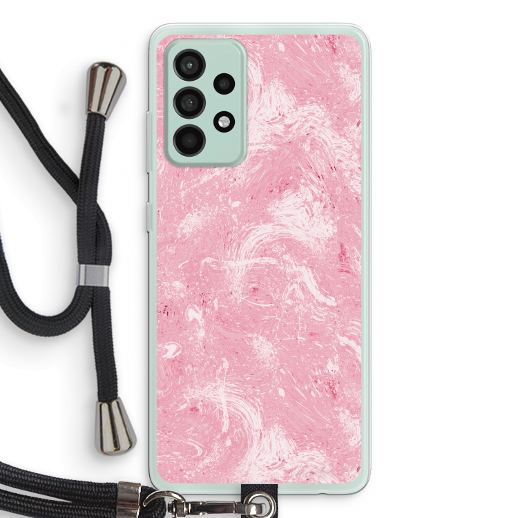 Abstract Painting Pink: Samsung Galaxy A52s 5G Transparant Hoesje met koord