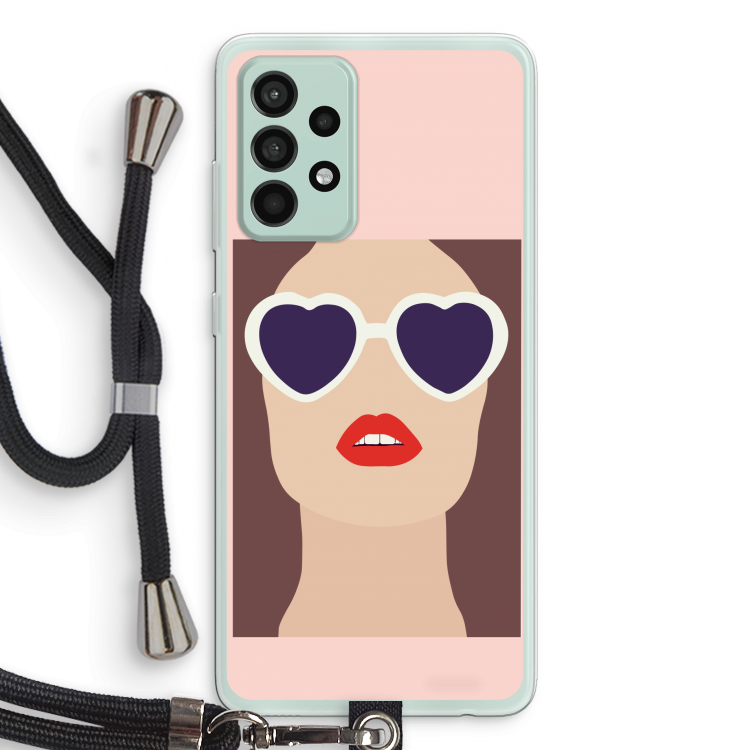 Red lips: Samsung Galaxy A52s 5G Transparant Hoesje met koord