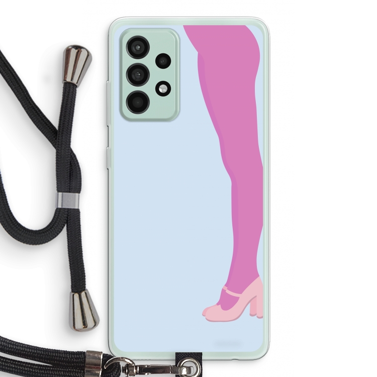 Pink panty: Samsung Galaxy A52s 5G Transparant Hoesje met koord