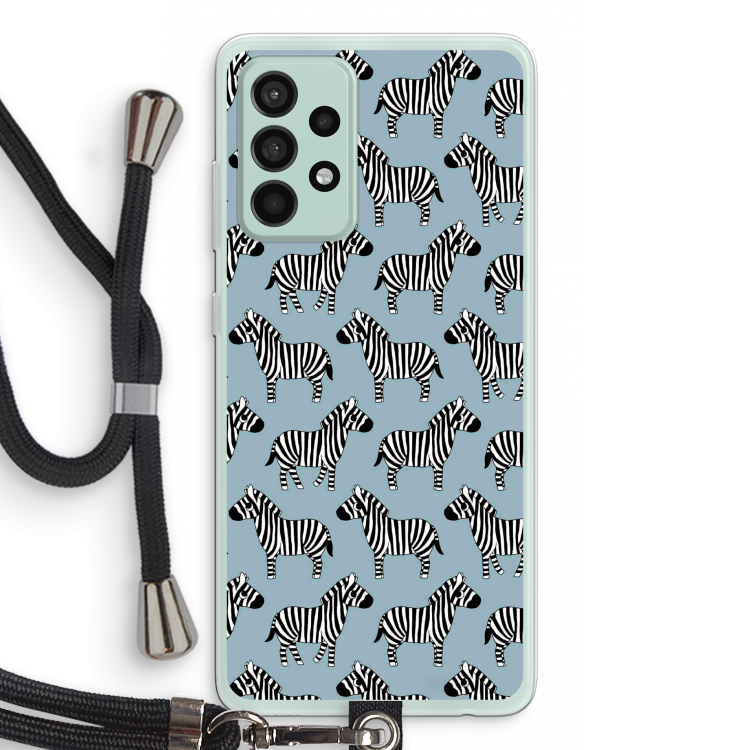Zebra: Samsung Galaxy A52s 5G Transparant Hoesje met koord