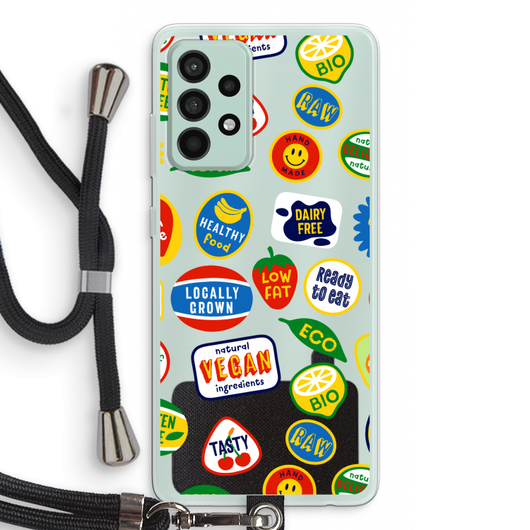 Fruitsticker: Samsung Galaxy A52s 5G Transparant Hoesje met koord