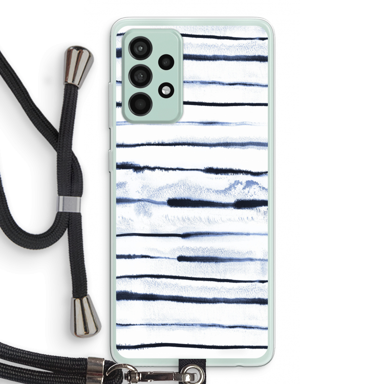 Ink Stripes: Samsung Galaxy A52s 5G Transparant Hoesje met koord