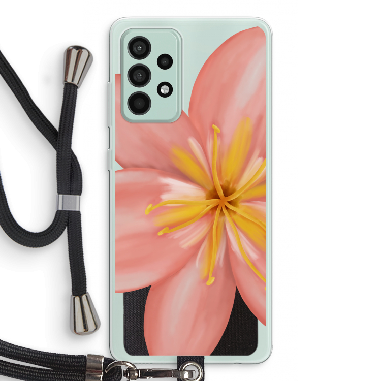 Pink Ellila Flower: Samsung Galaxy A52s 5G Transparant Hoesje met koord