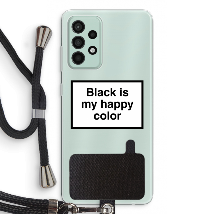 Black is my happy color: Samsung Galaxy A52s 5G Transparant Hoesje met koord