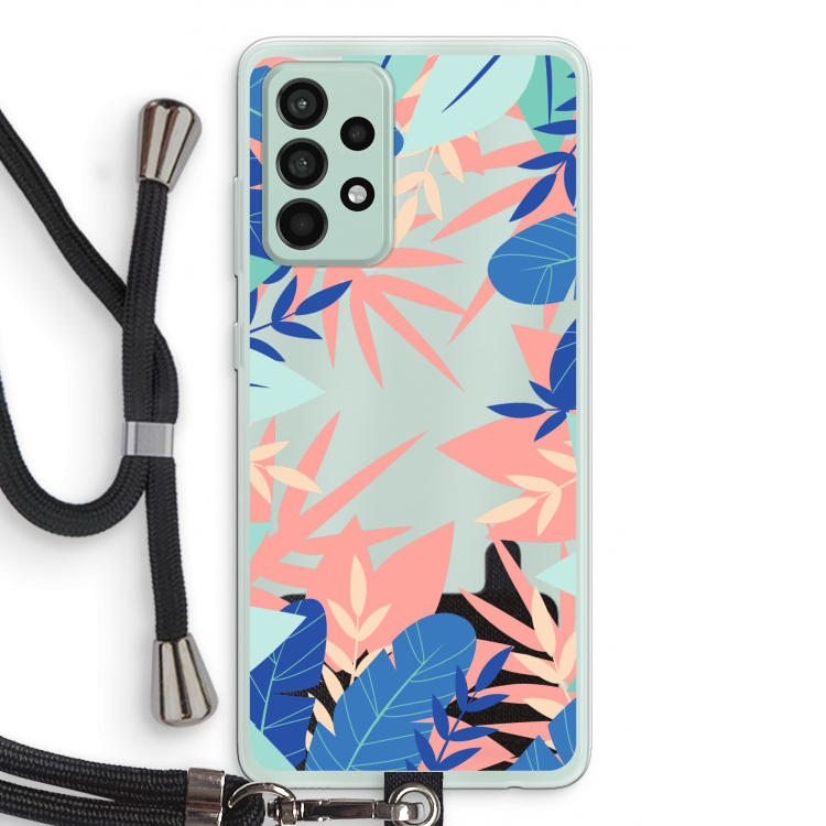 Tropisch: Samsung Galaxy A52s 5G Transparant Hoesje met koord