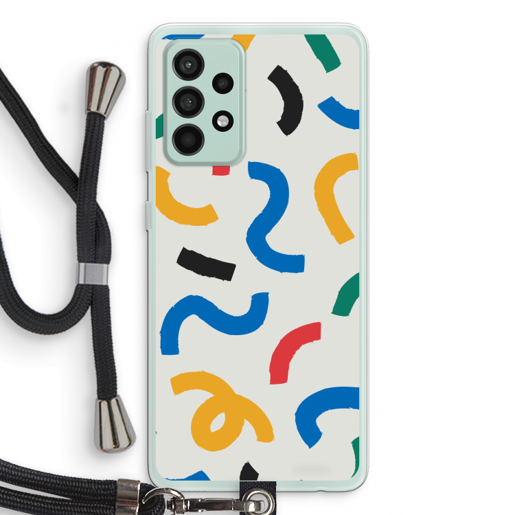 Illustratieve pop 2: Samsung Galaxy A52s 5G Transparant Hoesje met koord