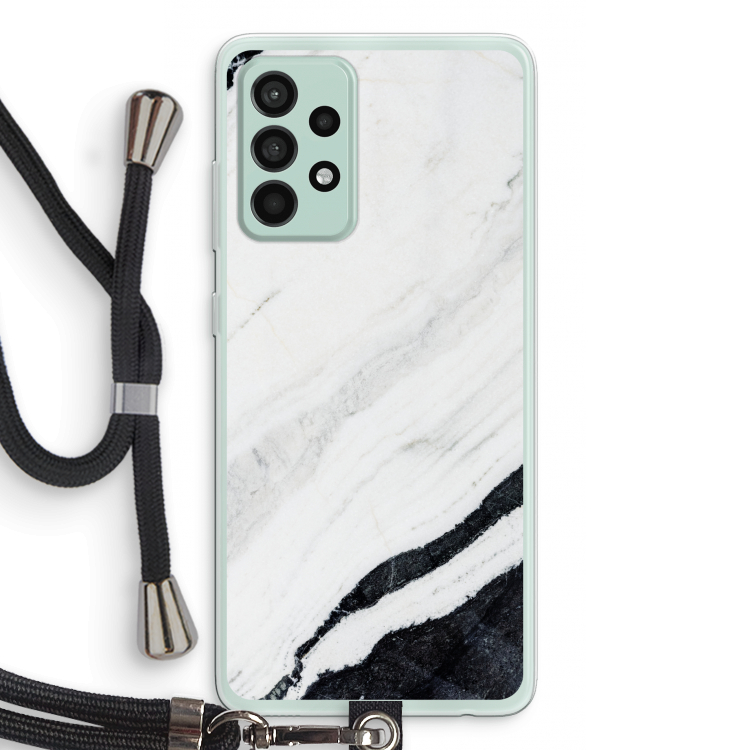 Elegante marmer: Samsung Galaxy A52s 5G Transparant Hoesje met koord